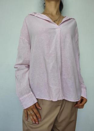 Льняная рубашка h&m