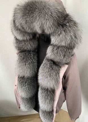 Женский зимний бомбер, куртка с мехом блюфрост, 40-56 размеры7 фото