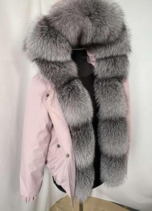 Женский зимний бомбер, куртка с мехом блюфрост, 40-56 размеры5 фото