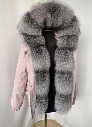 Женский зимний бомбер, куртка с мехом блюфрост, 40-56 размеры2 фото