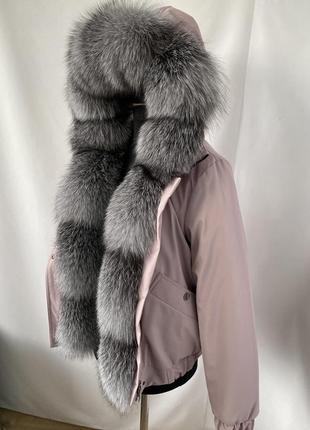 Женский зимний бомбер, куртка с мехом блюфрост, 40-56 размеры4 фото