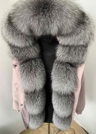 Женский зимний бомбер, куртка с мехом блюфрост, 40-56 размеры6 фото
