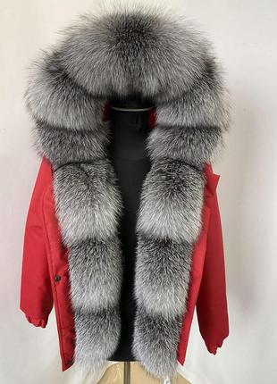 Женский зимний бомбер, куртка с натуральным мехом блюфрост, 40-56 размеры1 фото