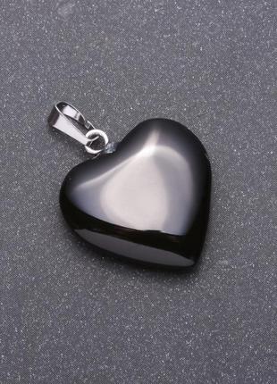 Кулон "сердце" из натурального камня агат 28x19мм (+-)
