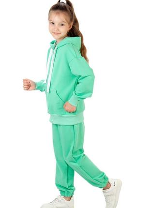 Спортивний костюм для дівчаток, комплект спортивні штани і толстовка на блискавці демісезон, худі на молнії4 фото