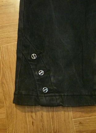 Теплые джинсовые бриджи forcalun jeanc черные на трикотаже,джинсы,пояс тянется5 фото
