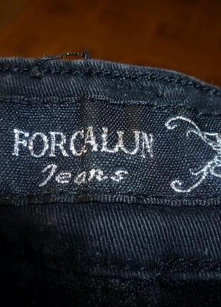 Теплые джинсовые бриджи forcalun jeanc черные на трикотаже,джинсы,пояс тянется7 фото