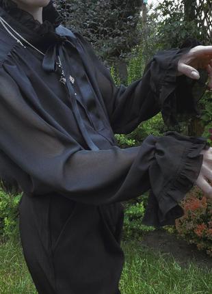 Чорна готична сорочка/ вампірська / косплей (на замовлення)4 фото
