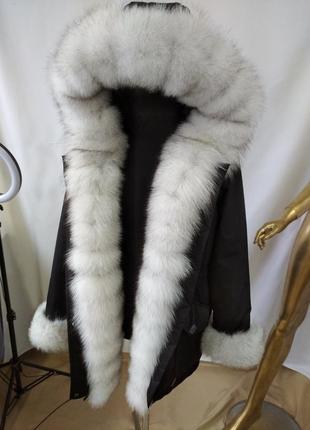 Жіноча зимова куртка парка з натуральним хутром песця,жіночі зимові куртки від виробника,42-58 р.р.