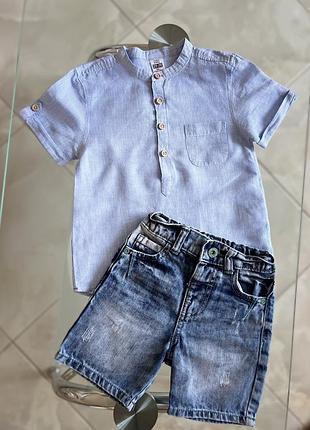 Джинсові шорти f&f kids 18-24 сорочка zara 24-36