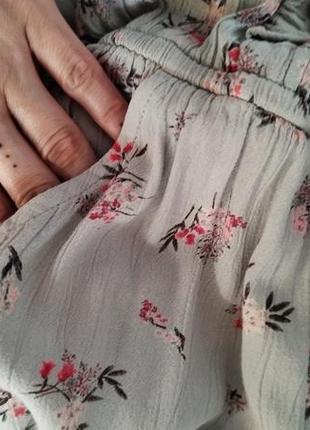 ❤️ комбінезон ромпер фісташкового кольору штани квіти віскоза натуральний7 фото