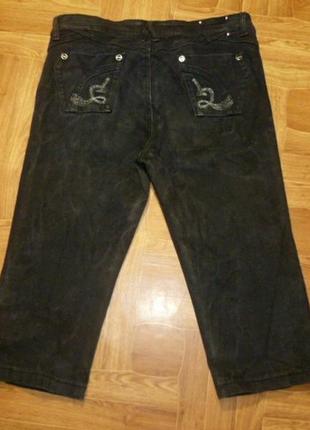Теплые джинсовые бриджи forcalun jeanc черные на трикотаже,джинсы,пояс тянется3 фото