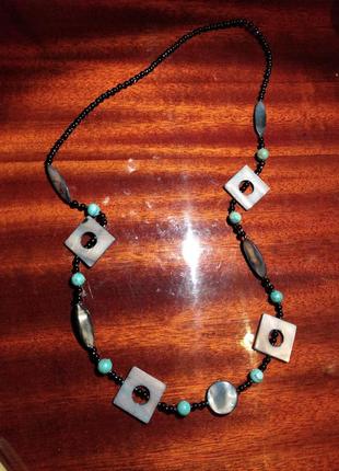 Колье. натуральные камни, перламутр.