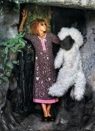 Платье с пайетками индия макси длинное в принт узор