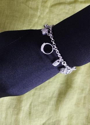 Итальянский серебряный браслет с шармами