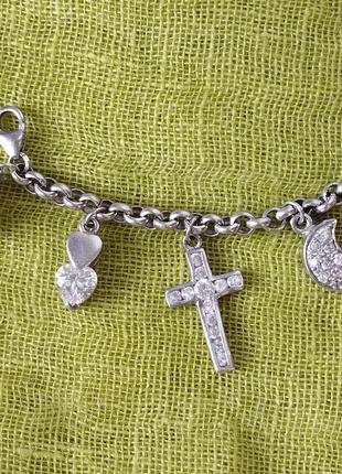Итальянский серебряный браслет с шармами
