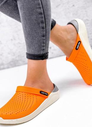 Крокси жіночі помаранчеві гумові 37 38 39