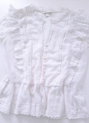 Блузка легкая с вышивкой h&m р.38 165/88а