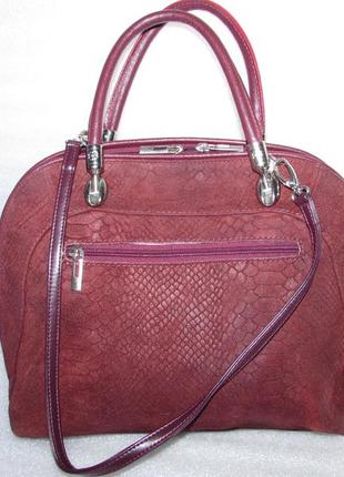 Шикарная сумка саквояж 100% натуральная замша