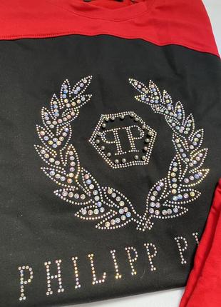 Женский костюм в стиле philipp plein красный5 фото