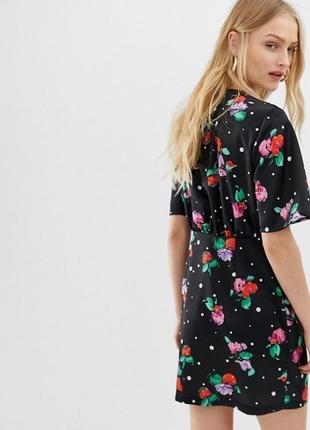 Платье атласное цветочный принт asos2 фото