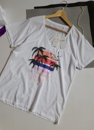 Chicoree футболка с принтом белая р хл сток1 фото