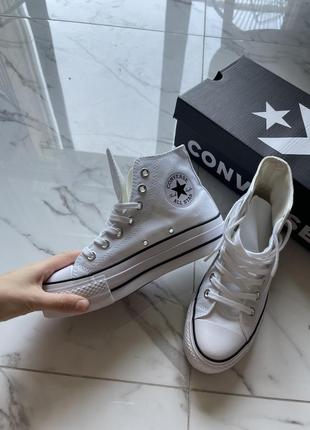 Converse white high оригинал, новенькие, очень стильные