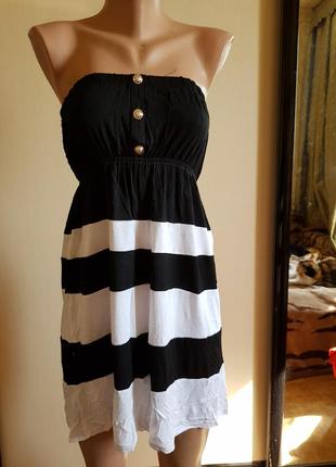 Сарафан черно белый