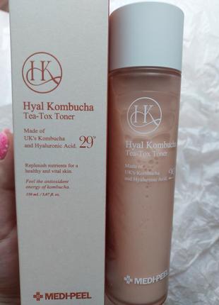 Тонер с комбучой и гиалуроновой кислотой medi-peel hyal kombucha tea-tox toner medi peel