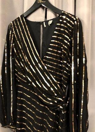 Платье макси мидакси асимметричное с золотыми пайетками asos вечернее6 фото