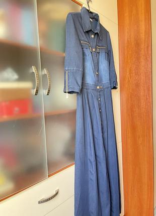 Джинсовое платье макси1 фото
