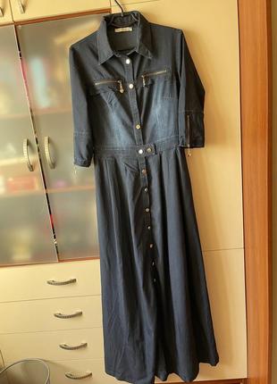 Джинсовое платье макси