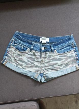 Джинсвовые женские короткие шорты victoria's secret, xs1 фото