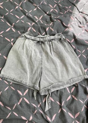 Clochouse shorts фирменные брендовые шорты шортики женские летние джинсовые с поясом на резинке высокие серые с высокой посадкой3 фото