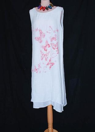 Лёгкий двойной свободный сарафан платье двойное с хвостами оверсайз трапецией трапеция.2 фото