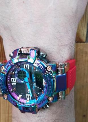 Чоловічий наручний спортивний годинник stryve (чорвоний), водонепроникний, з календарем, будильником, підсвічуванням.9 фото
