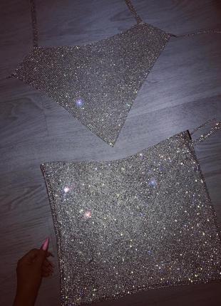 Роскошный набор комплект костюм топ юбка камны стразы люкс фотосет