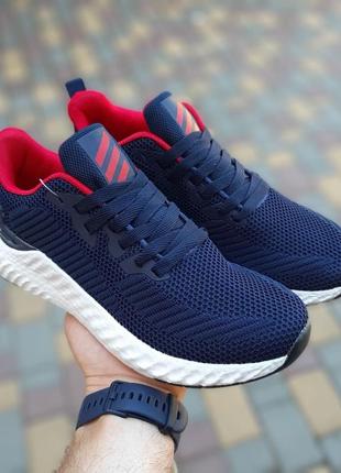 Чоловічі кросівки adidas сині з червоним / smb2 фото