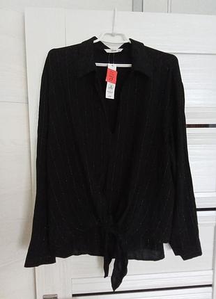 Брендовая новая вискозная блуза с удлиненной спинкой р.22.