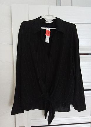 Брендовая новая вискозная блуза с удлиненной спинкой р.22.