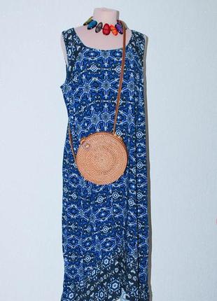 Батал вільний фактурний сарафан довгий з хвостами сукня вільна.2 фото