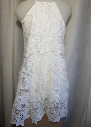 Женская белая кружевная туника, пляжная летняя накидка, платье. сарафан2 фото