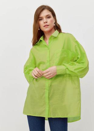 Женская рубашка с батиста зеленая modna kazka mkrm4084-3