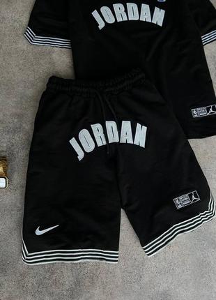 Чоловічий літній костюм jordan чорний | шорти + футболка джордан3 фото