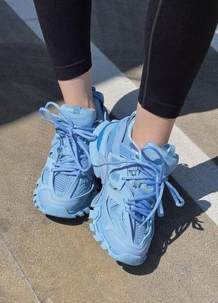 Кроссовки в стиле balenciaga track 3.0 light blue женские премиум качество1 фото