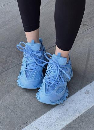 Кроссовки в стиле balenciaga track 3.0 light blue женские премиум качество2 фото