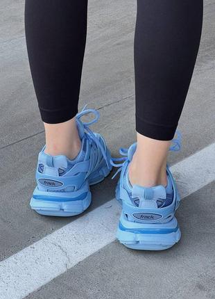 Кроссовки в стиле balenciaga track 3.0 light blue женские премиум качество6 фото