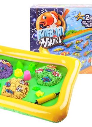Игра большая настольная "2в1: "кльовая рыбалка" и "кинетический песок kidsand" krks-01-01u danko