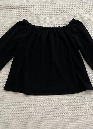 Черная демисезонная блуза bershka