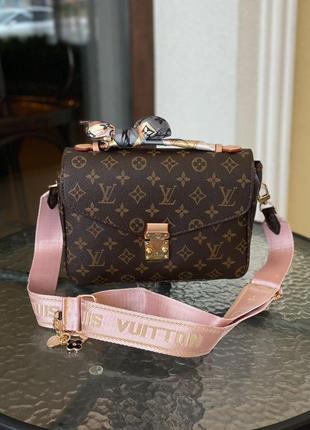 Женская сумка pochette metis new brown pink